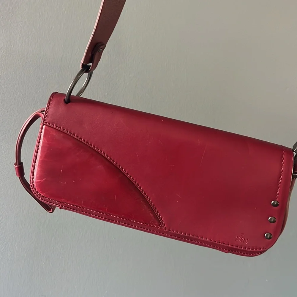 Rare VTG Gucci Limited Leather Baguette Long Style Bag - Picture 14 of 17